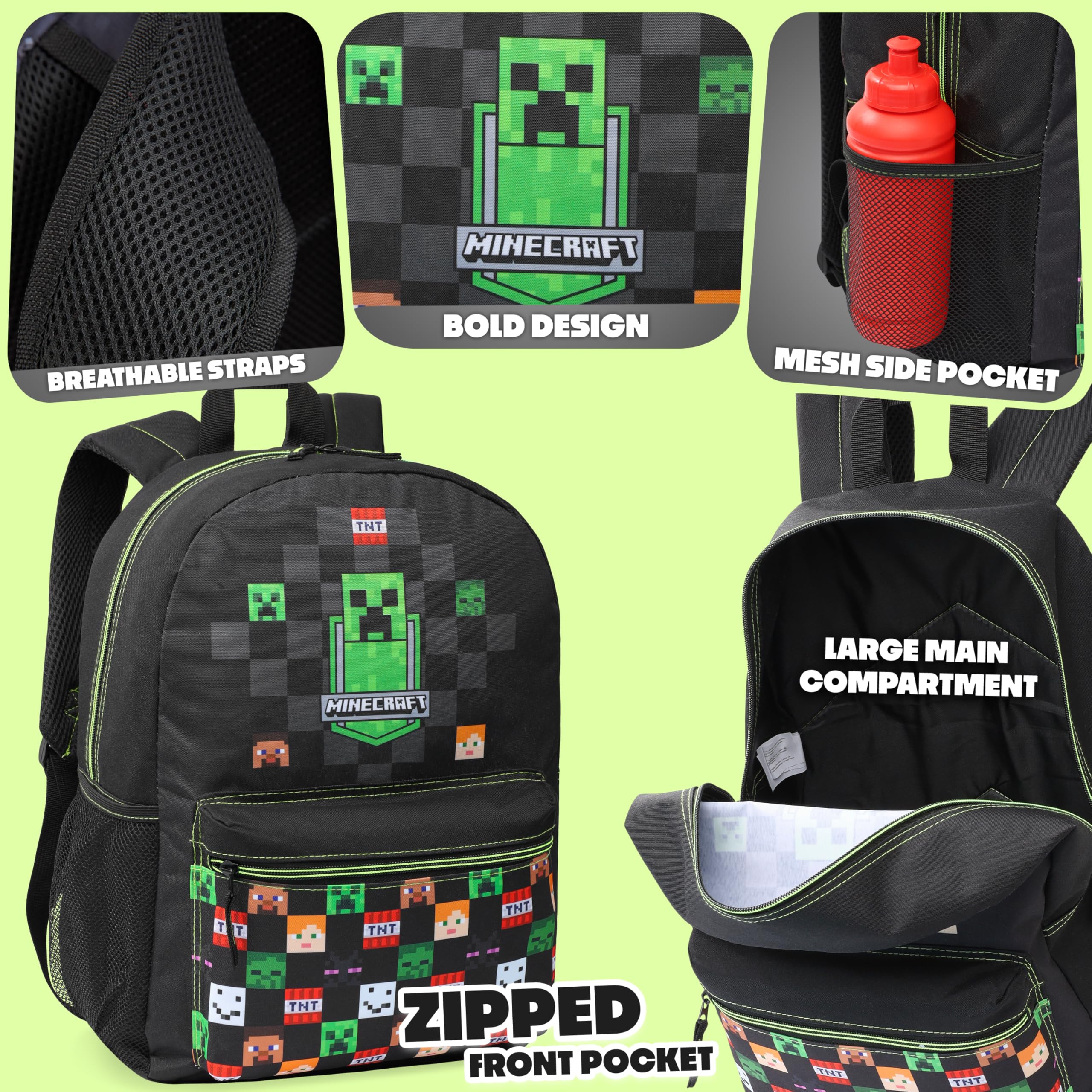Minecraft Plecak dla chłopców, plecak dla dzieci, tornister dla chłopców, sport, podróże, prezenty Minecraft