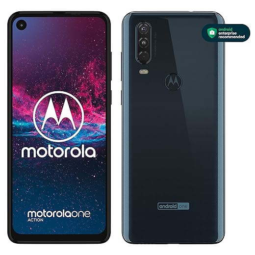 Motorola One Action, Display CinemaVision 6.3" FHD+, 128 GB Espandibili, Tripla fotocamera con Action Cam dedicata (12MP+16MP+5MP), Dual Sim, Android 9 Pie - Blue Denim