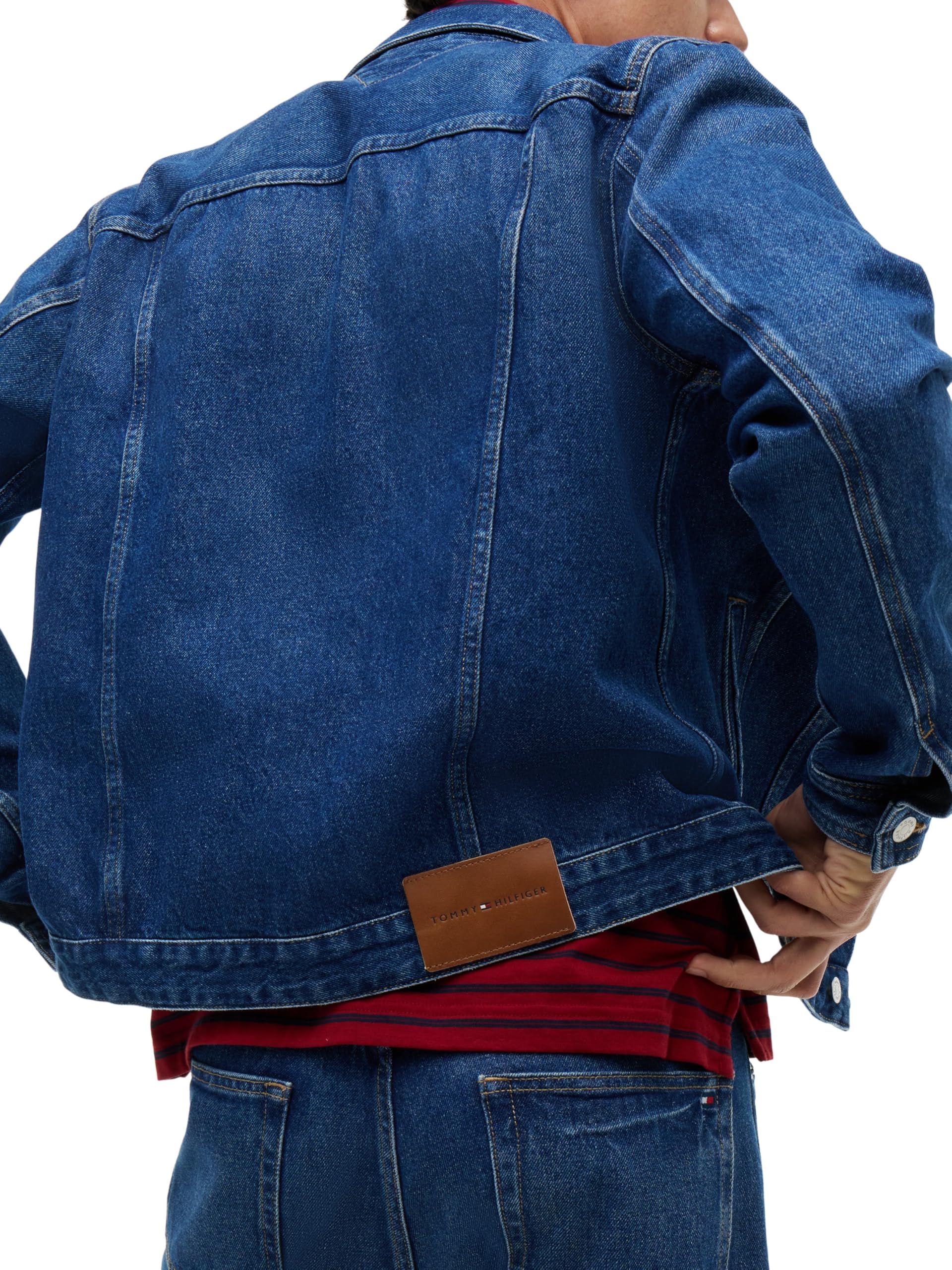 Tommy Hilfiger Regular Trucker Jkt Ike Blue Mw0mw42629 Giacca Trucker Uomo