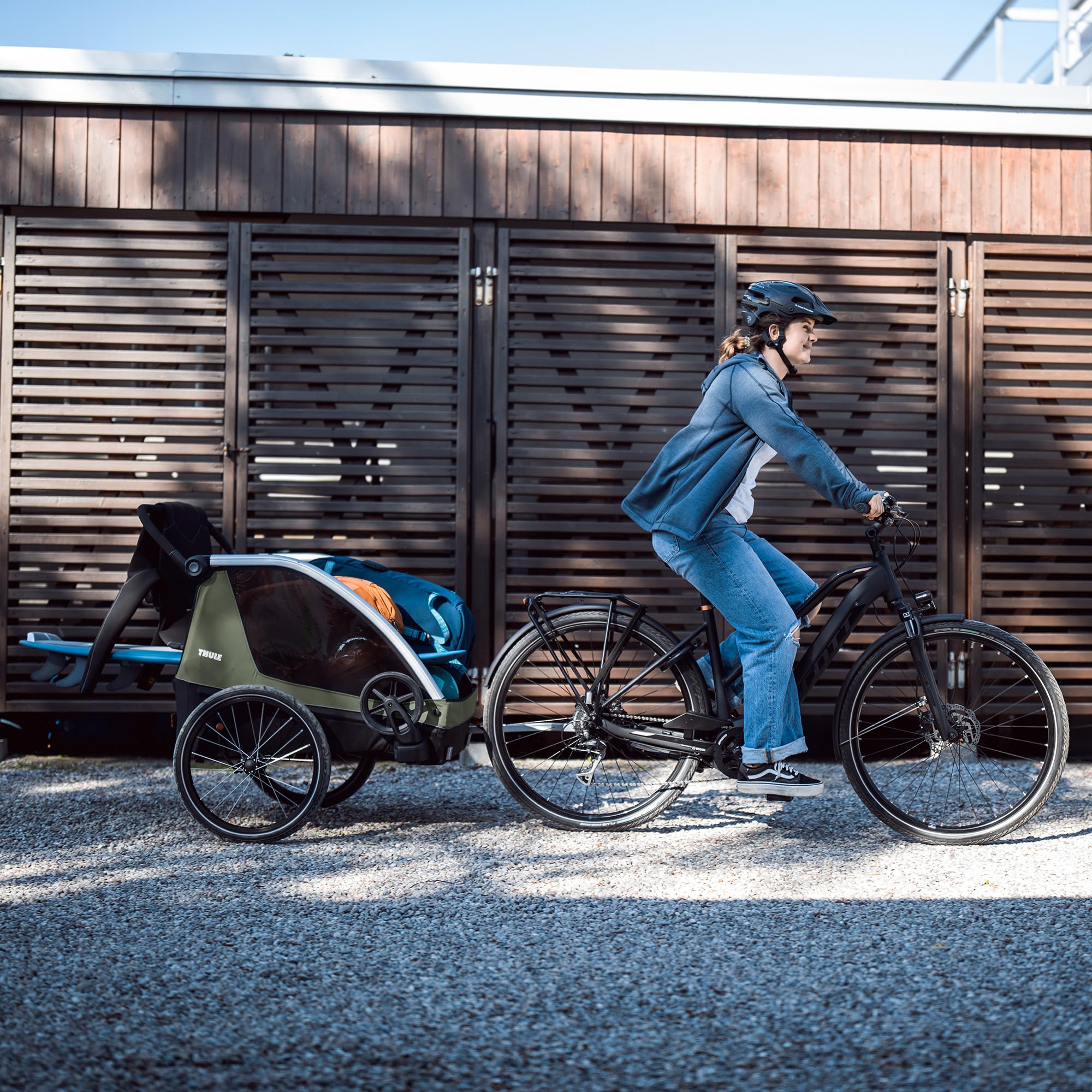 Thule Courier - Remolque de Bicicleta para niños y Perros, Color Verde