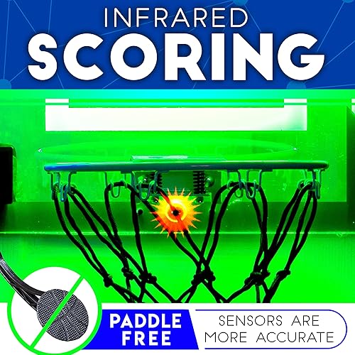 Miniatura 4 de Franklin Sports Over The Door Indoor LED Basketball Hoops-Steel Rim Mini Basket-Includes Ball and Pump-Light Up Backboard