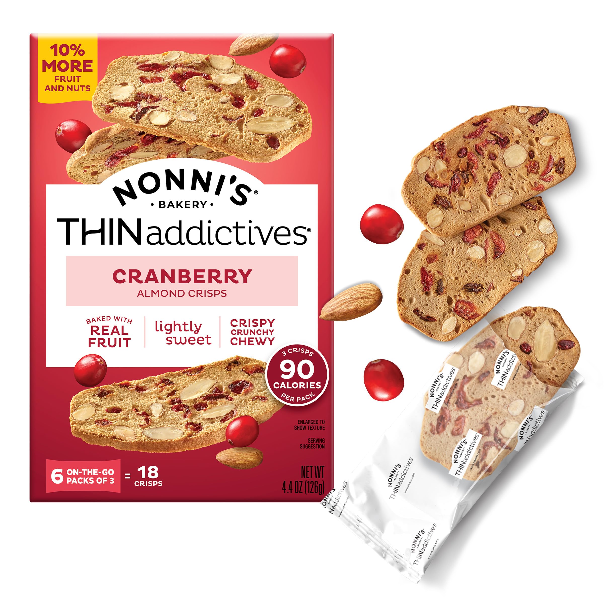 シナクティフ クレーム n 16包 Amazon.com : Nonni's THINaddictives Cranberry Almond Nut Cookies