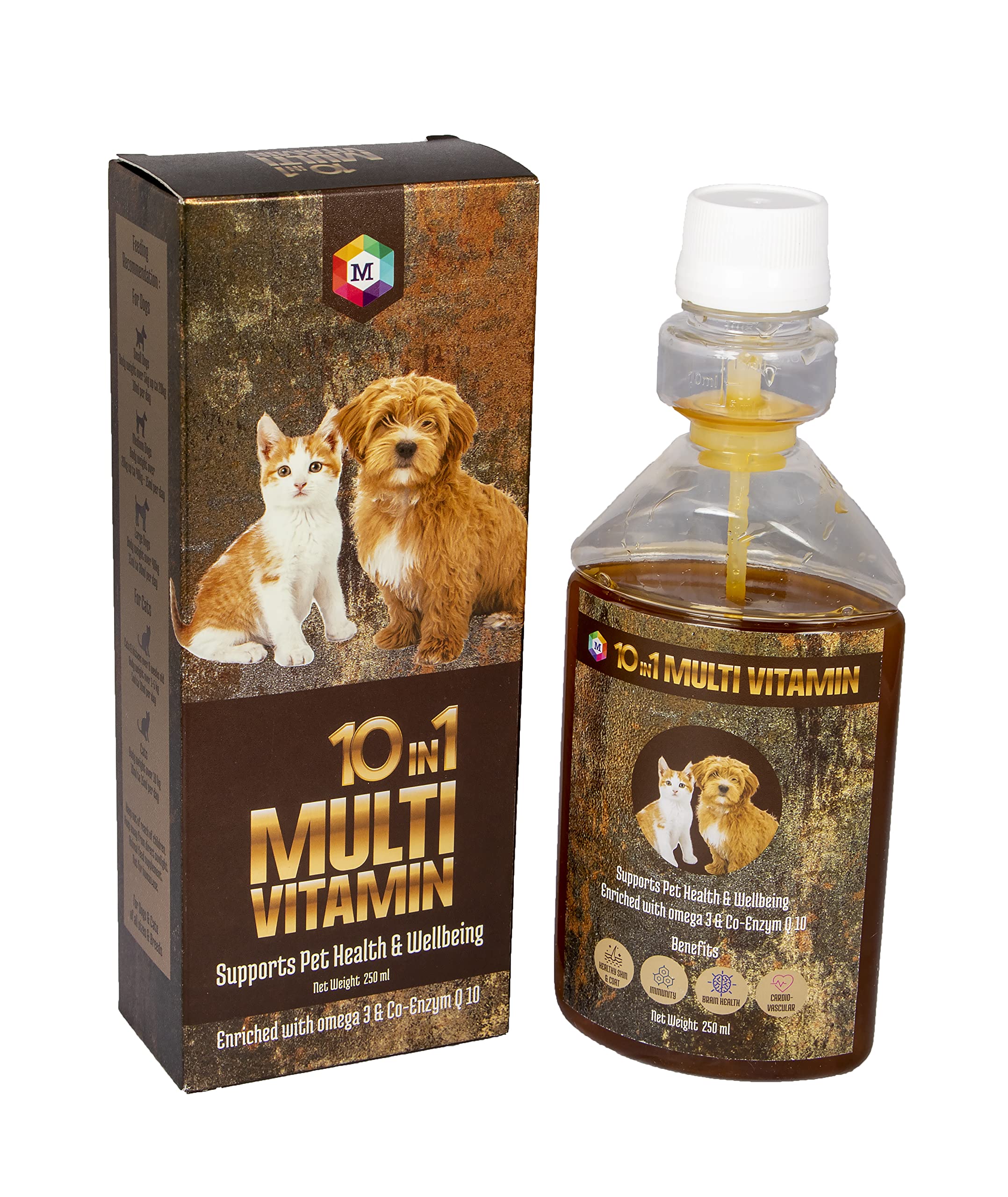 Multivitamin Syrup 250 ml for Dogs & Cats with Essential Vitamins, Minerals & Omega3-6 with Co Enzyme Q10 for Healthy Skin, Heart, Brain Function | Chicken Flavour (B09SZ1Y4WK) Amazon Price History, Amazon Price Tracker