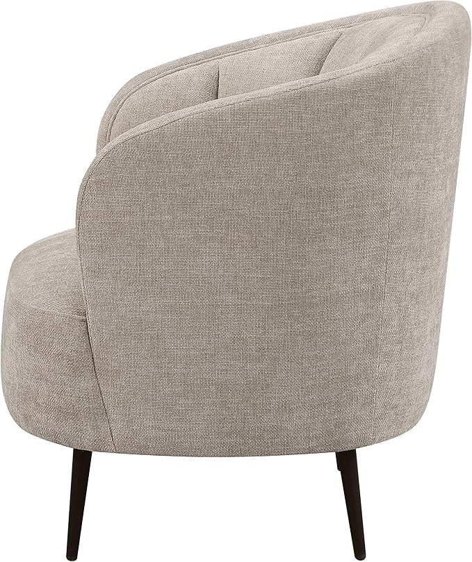 Sillón Acolchado Beige con Brazos, Respaldo Redondo miniatura 6