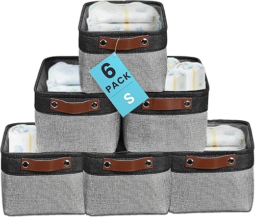 Miniatura 18 de OrganiHaus - Canastas de almacenamiento de tela para estantes y armarios, pequeñas, 12 x 8 pulgadas, organizadoras, para ropa blanca, paquete de 3,