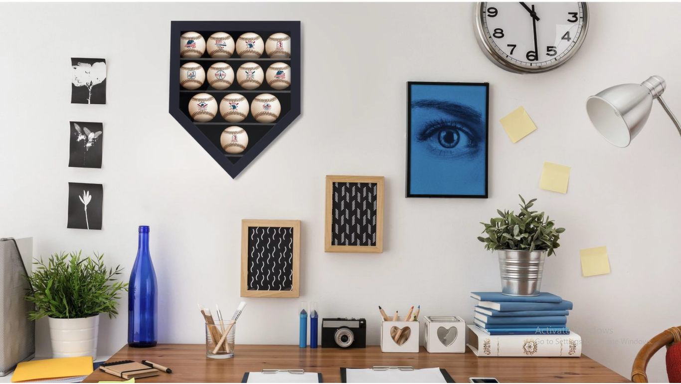 Supports Muraux Battes Baseball Lot De 4 Supports Mural Pour Battes De Baseball En Acrylique Noir - Présentoir Pour Batte, Balle, Panier De Basket Présentoir Mural Batte Sport