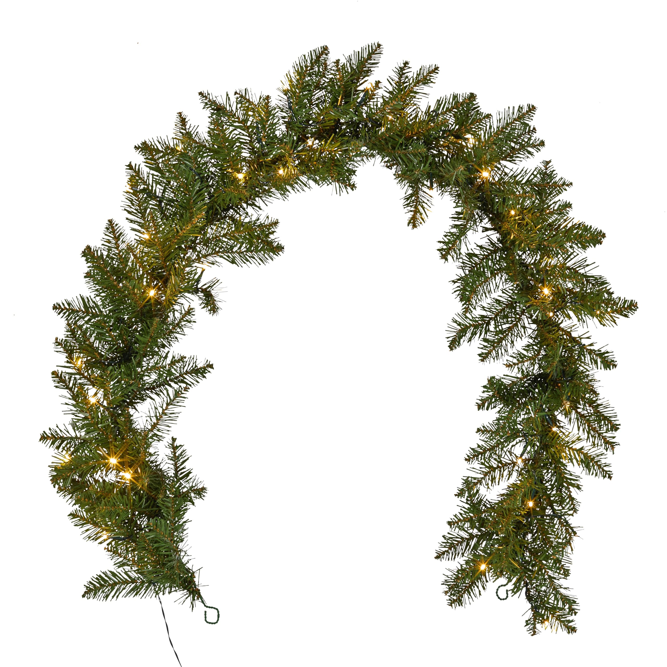 Guirlande Exterieur Guirlande De Noël Pré-éclairée De 2,7 M Avec Lumière LED Et Nœud En Guirlande Lumineuse Sapin De Noel