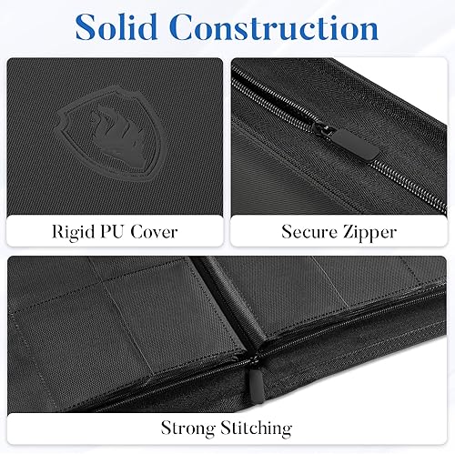 Miniatura 2 de Carpeta de tarjetas con cremallera de alta calidad, 12 bolsillos, carpeta de tarjetas coleccionables de 912 bolsillos, álbum de colección de