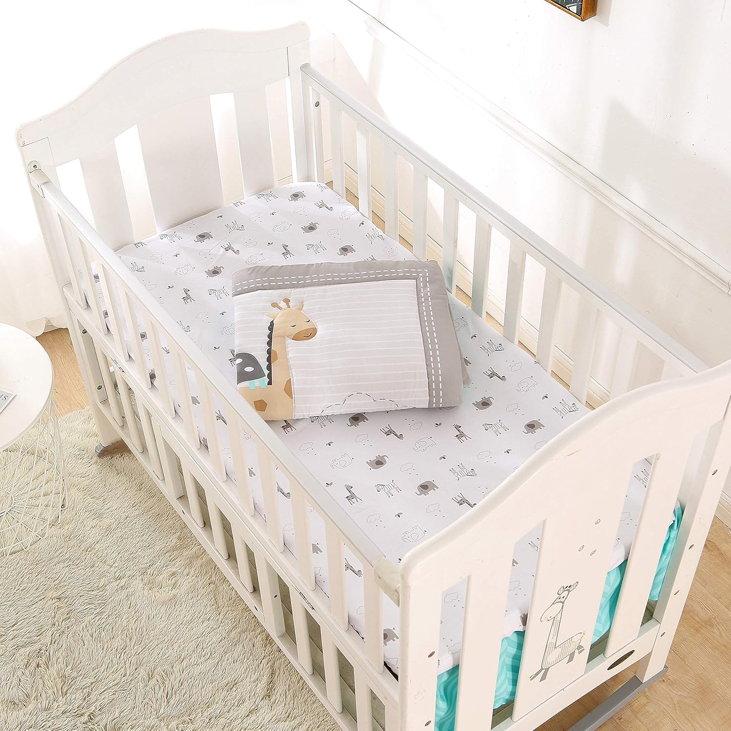 Wowelife 3 Piece Crib Bedding Set Grey Elephant and Zebra Baby Elephant Crib Set for Boy and Girl(Grey Elephant) : Baby
