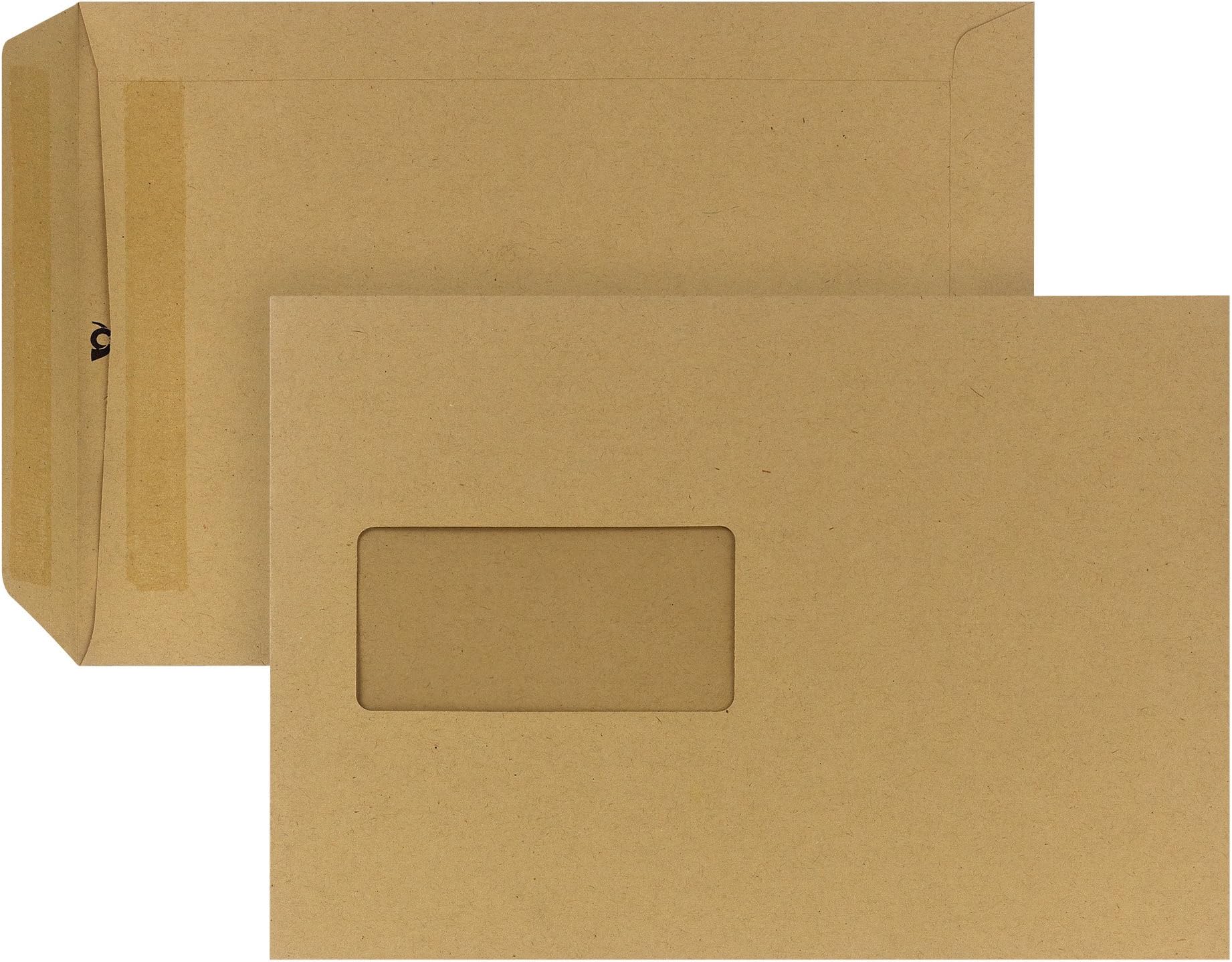 Bong 05240336 Posthorn Envelope DIN C5 with Window Self-Adhesive With Window brown