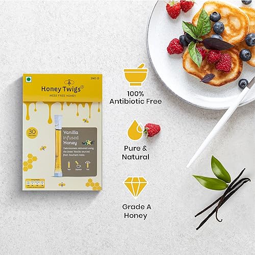 Miniatura 9 de Honey Twigs - Paquete de palos de miel pura  Combo puro con sabor al Himalaya y vainilla - 60 unidades (30 popotes cada uno)  100% natural, sobre la