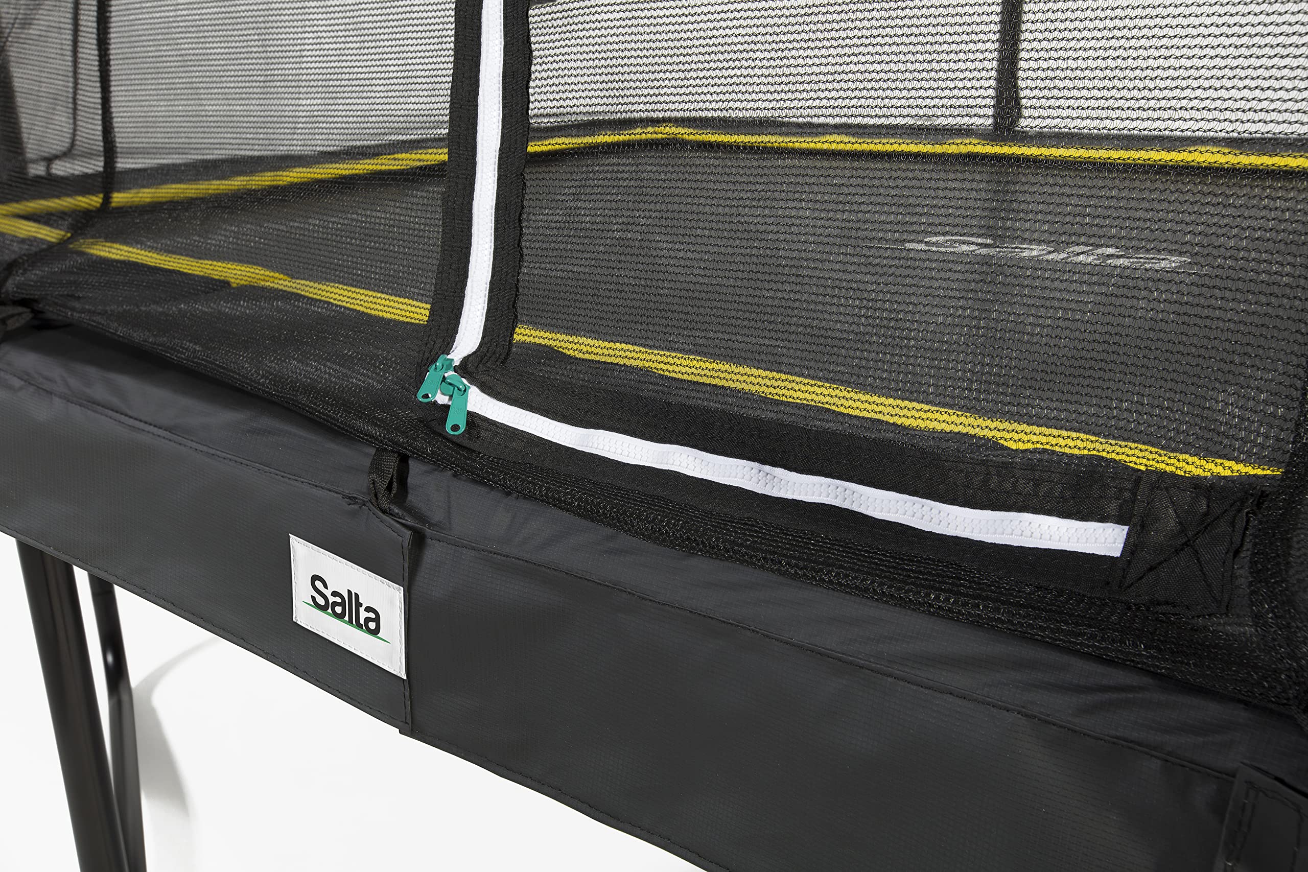 Salta Comfort Edition - 214x153/305x214/366x244cm - TÜV geprüft - Schwarz/Grün/Pink - Rechteckig - Outdoor Trampolin, Gartentrampolin