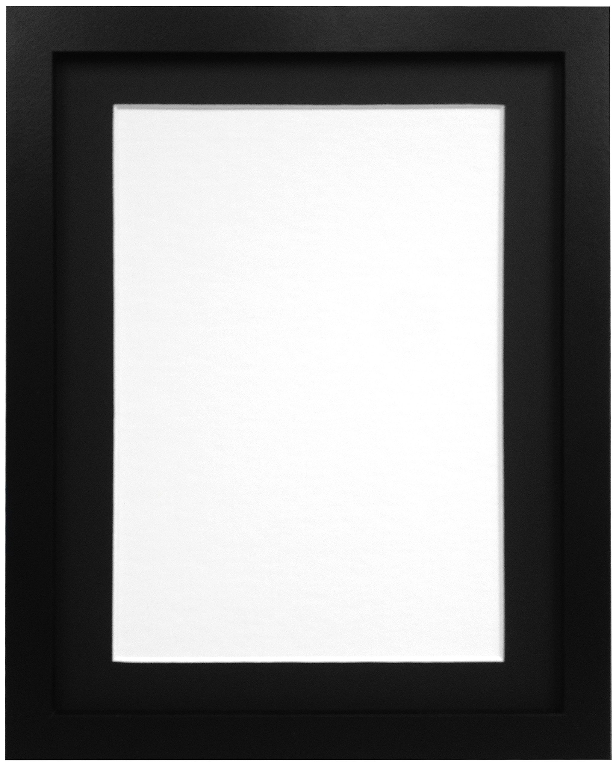 Frames By Post 25Mm Black Frame With Black Mount 25Mm Black Photo Picture Poster Frame With Black Mount A2 For Pic Size A3 (Plastic Glass)
