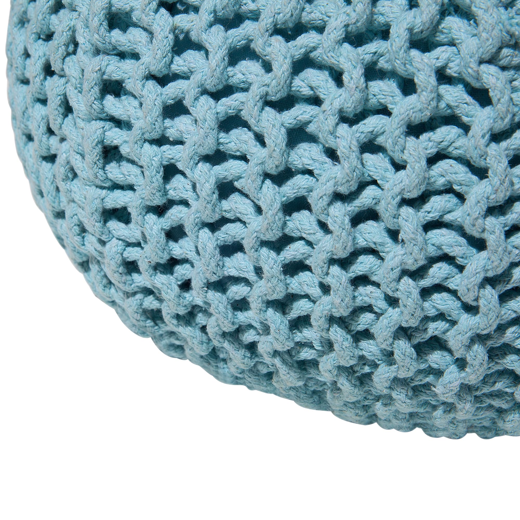 Beliani Pouf poggiapiedi in tessuto azzurro 40 x 25 cm
