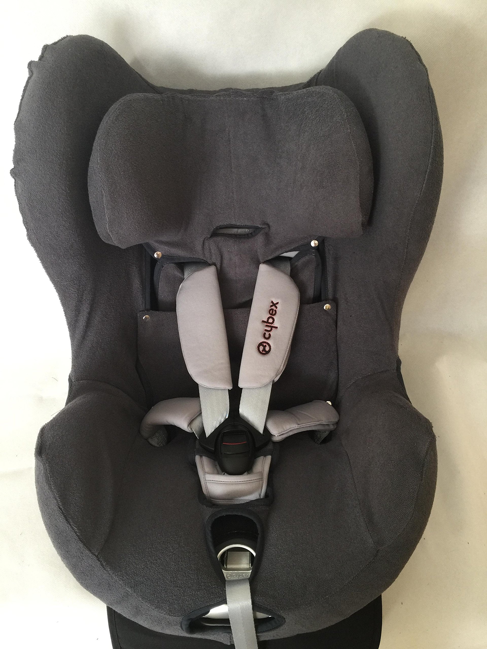 Sommerbezug Schonbezug für Cybex Sirona und Sirona plus Frottee 100% Baumwolle dunkelgrau + Bezug für den Fangkörper Baby