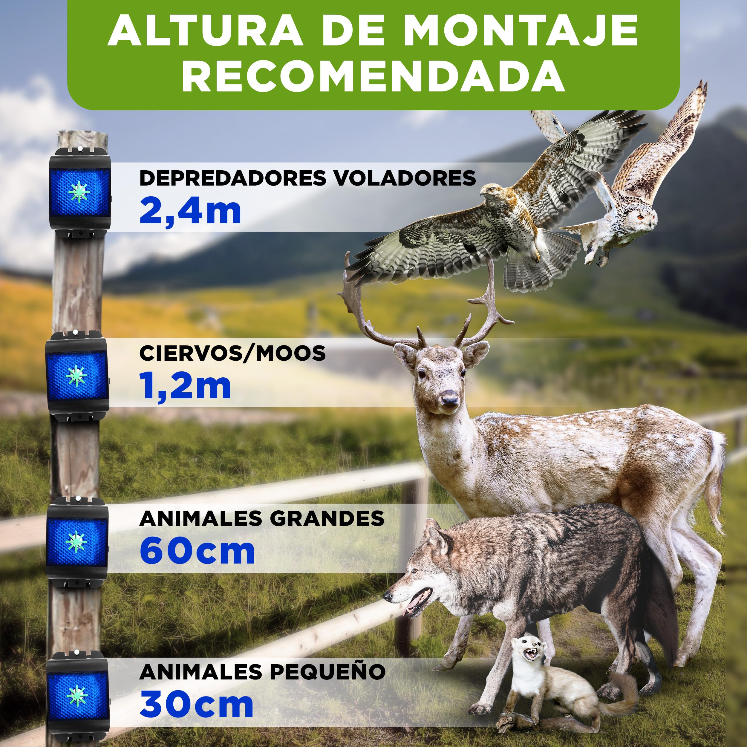 ISOTRONIC Repelente ultrasónico para Ratones y Ratas: Repelente de plagas con ultrasonido y luz LED Azul, disuasivo para Ratones sin Veneno ni trampas, Alcance Efectivo de 40 m² (2 Unidades).