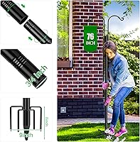 Vista 3 de XDW-GIFTS Ganchos de pastor dobles para exteriores, paquete de 2 postes de jardín resistentes para colgar comederos de pájaros, cestas de plantas