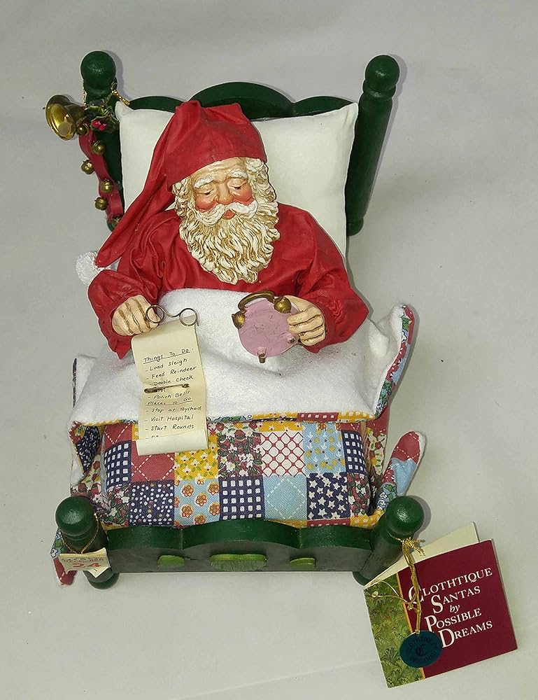 Amazon.com: Possible Dreams® Clothtique - Santa in Bed
