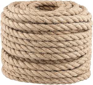 LEXININ 196 Feet 8mm Jute Rope, Natural Hemp Rope, Braided Jute Twine Rope Jute Cord For DIY Crafts Gardening Home Decorating