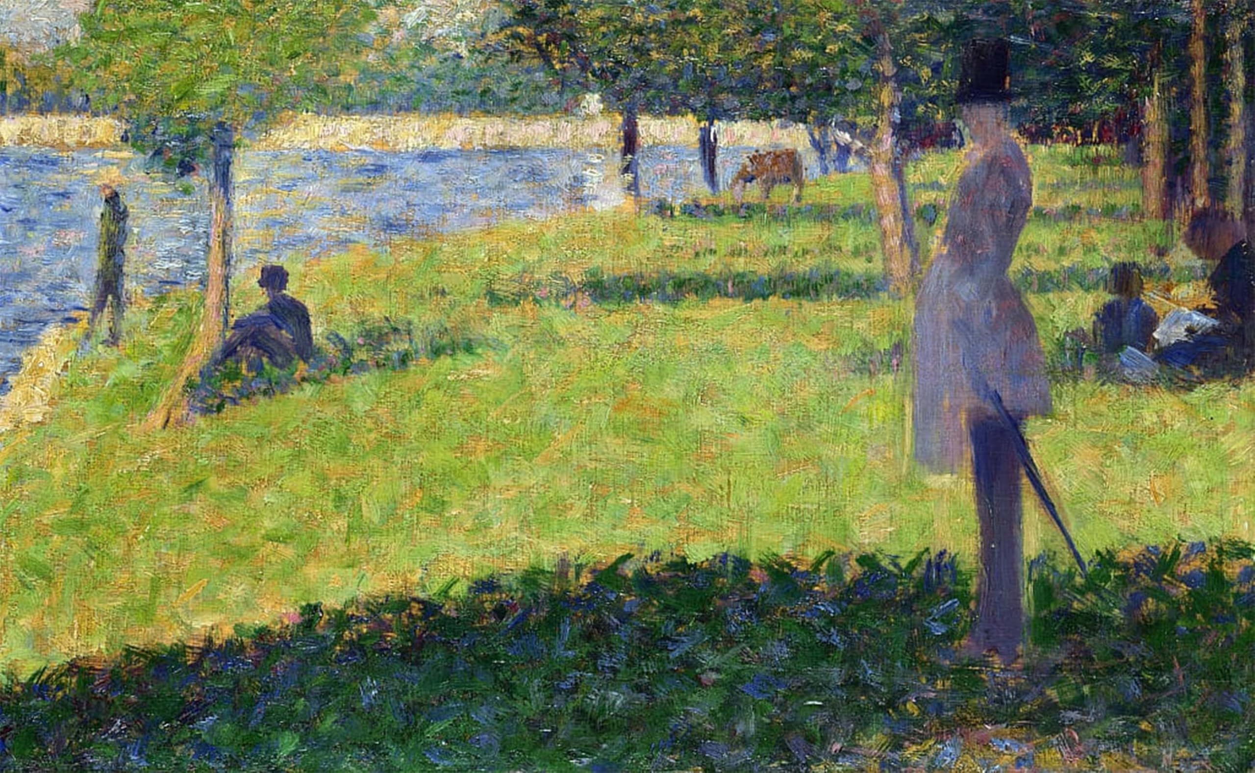 SERENDIPITP Retro Picture Poster Wall Art Pictures Painting Study for Lajatte by George Pierre Seurat Wall Art Canvas Print for Wall Decor 60x90cm