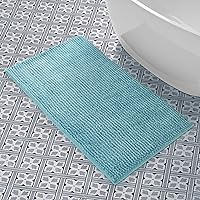 Vista 23 de Laura Ashley Tapete de baño de felpilla con mantequilla, absorbente, lanudo y antideslizante, alfombra de felpa para bañera y fregadero, 2 piezas