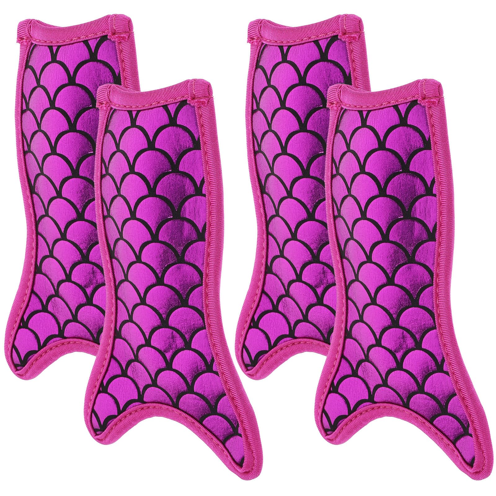 SUPVOX 4pcs Mermaid Ice Pop Sleeves Reusable Freezer Holders Protective Covers for Ice Lollies, Black and Purple Insulated Bags Suitable for Chilled Treats