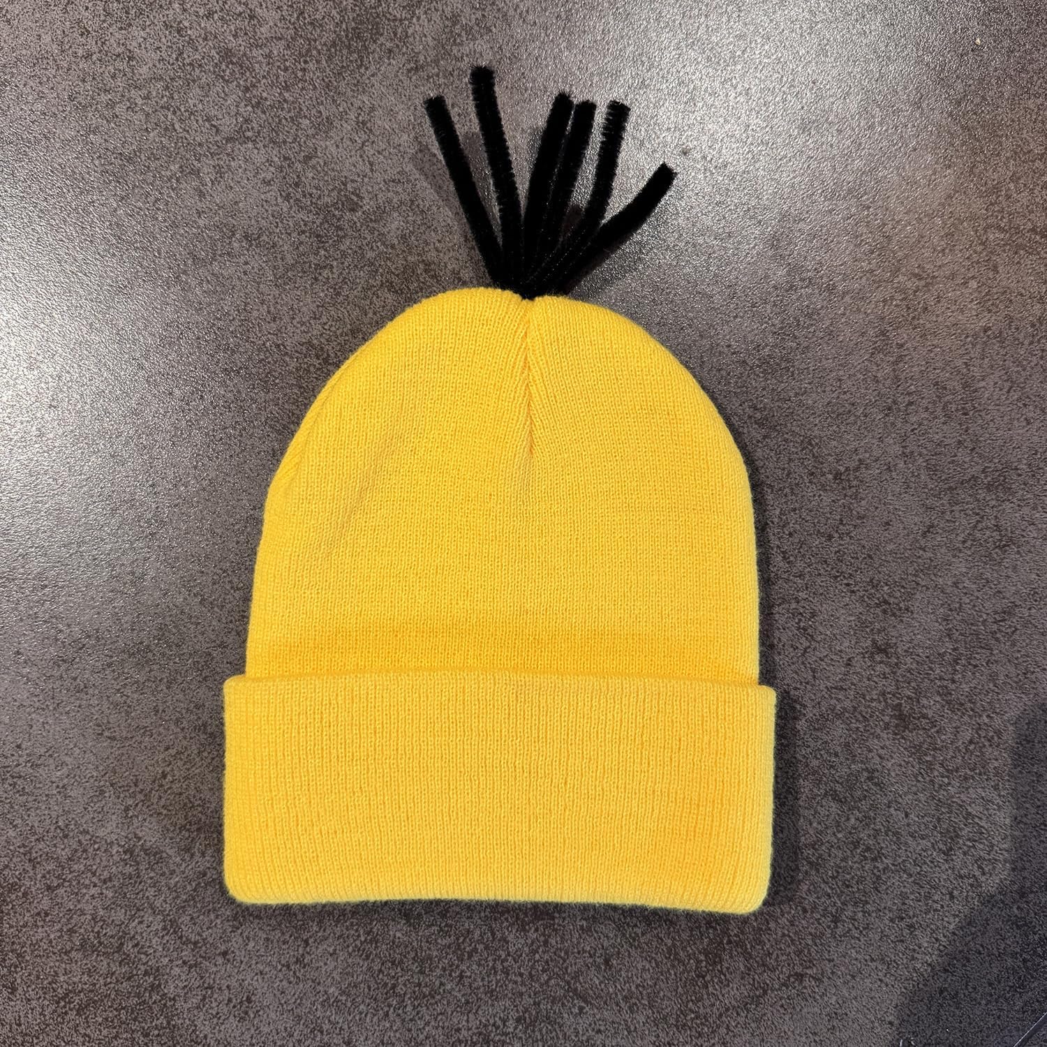Halloween Hat Yellow Beanie Knit Hats Adult Costume Accessories Cuffed Cap Cosplay Party - Image 2