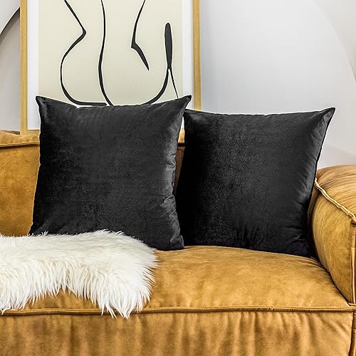 Vista 110 de Home Brilliant Fundas de almohada color verde azulado súper suaves cuadradas de terciopelo azul para sofá, dormitorio de niñas pequeñas, 18 x 18