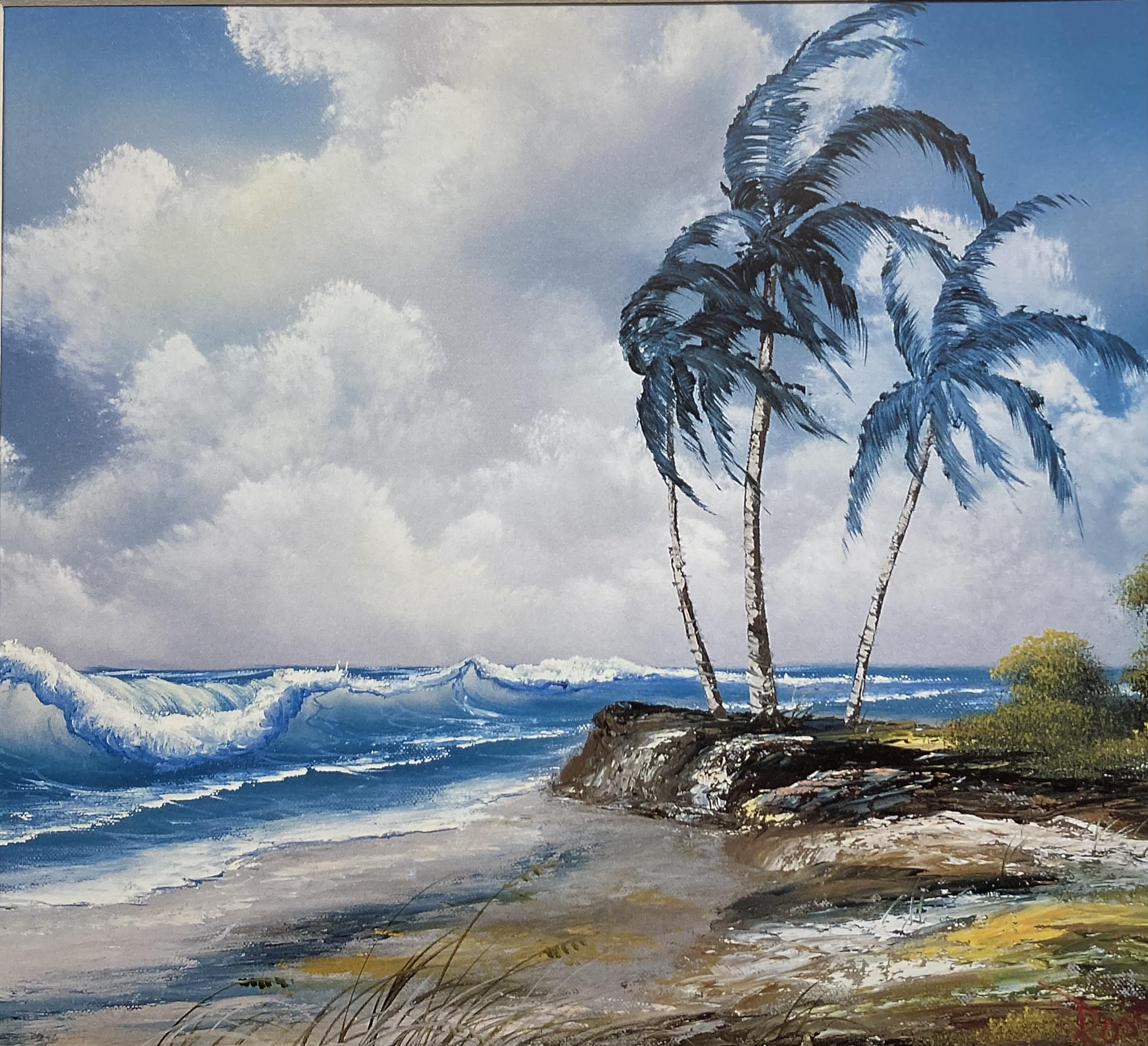 Windowsノート本体 Ecott's beach art Amazon.com: BobRoss Windy Waves Happy Trees CUSTOM FRAMED Art