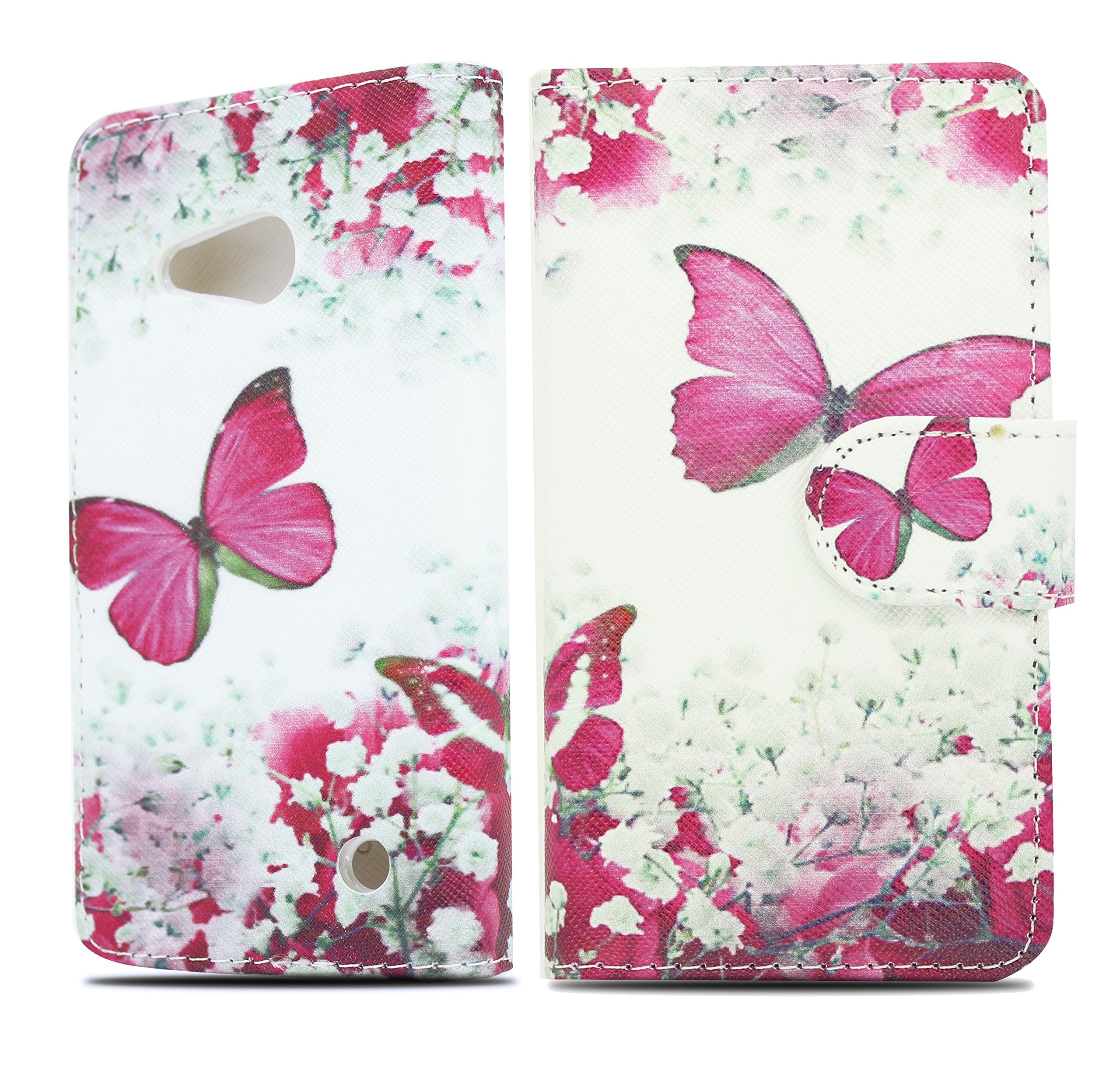 NWNK13® Designer Slim Book Wallet & Flip Case Cover For Lumia 535 Flower