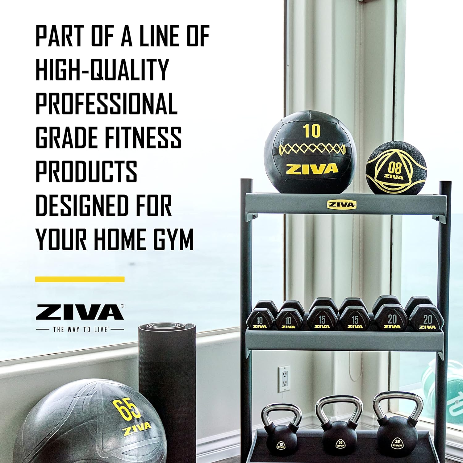 ZIVA Soft Wall Ball – Highly Durable Weighted Exercise Medicine Slam Ball for Strength and Conditioning Workout - Multiple Color, Weight Available