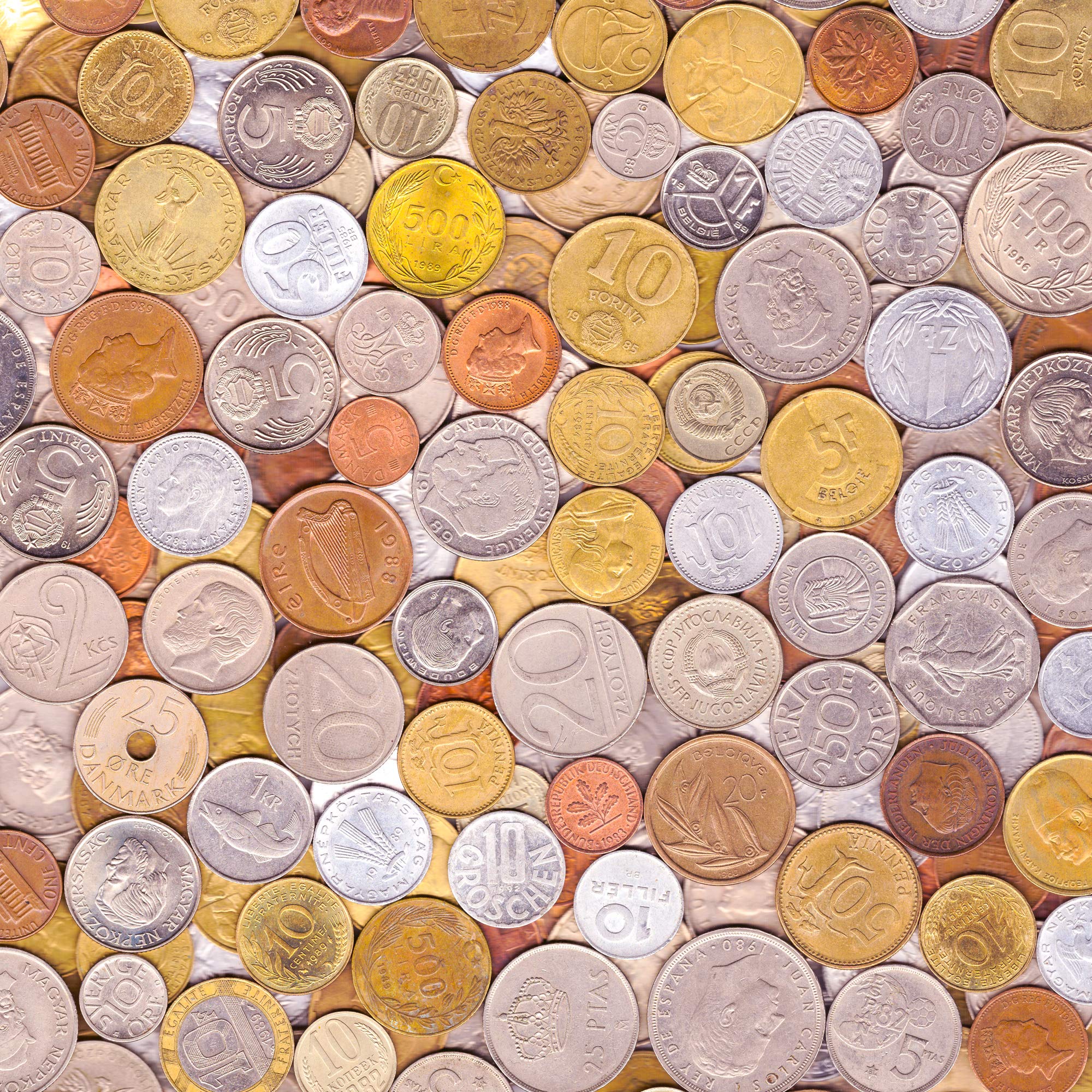 Hobby Of Kings 10 Coins Made In 1980-1989 10 Old Coins Made In 80'S. Different Collectible Coins From Eighties 1980-1989