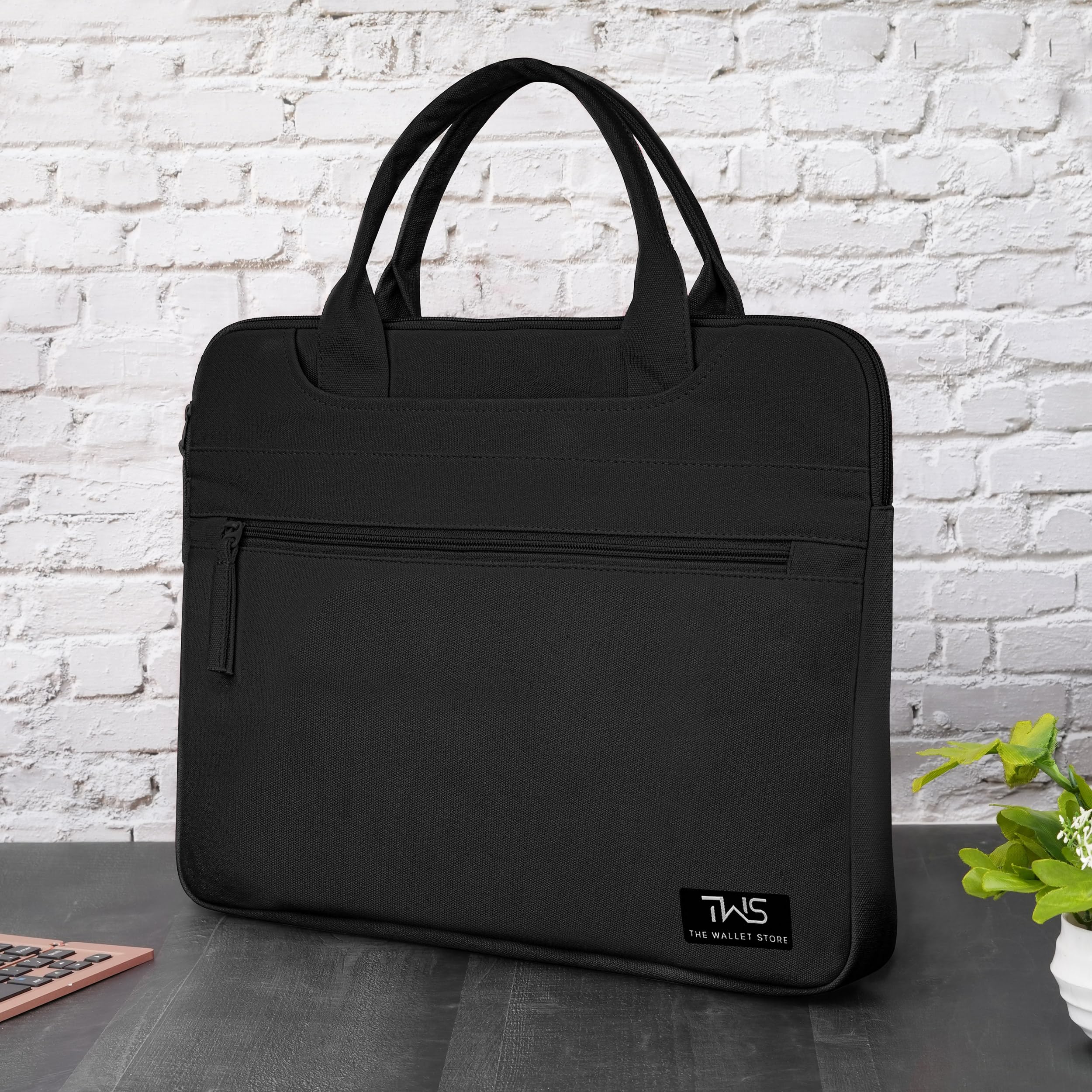 The Wallet Store EcoCarry Canvas Laptop Bag - Black - 15 Inch