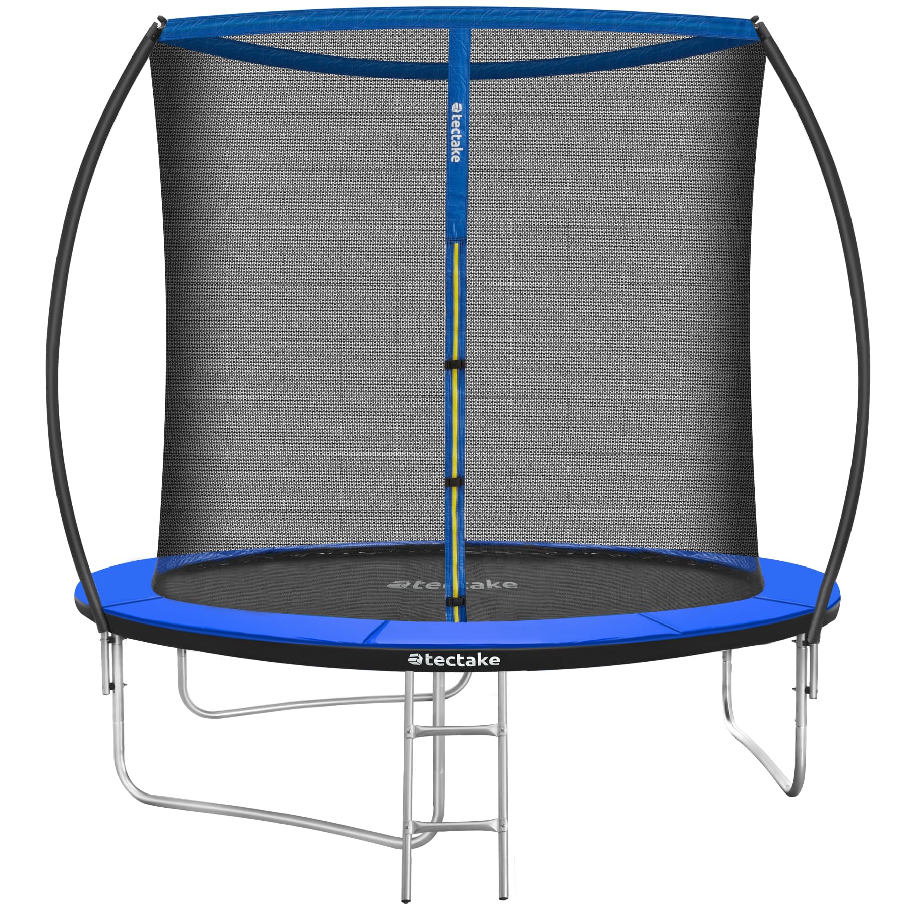 tectake® Trampolino Elastico per Bambini e Adulti Ø 244/305/366 cm, Certificato GS, Tappeto Sport Resistente agli Strappi, Rete di Sicurezza Bambini, Scaletta, Struttura in Acciaio, Bordo Imbottito
