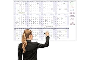 58" x 37" Yearly Wall Calendar 2023, Dry Erase, Undated 12-Month Calendar,...