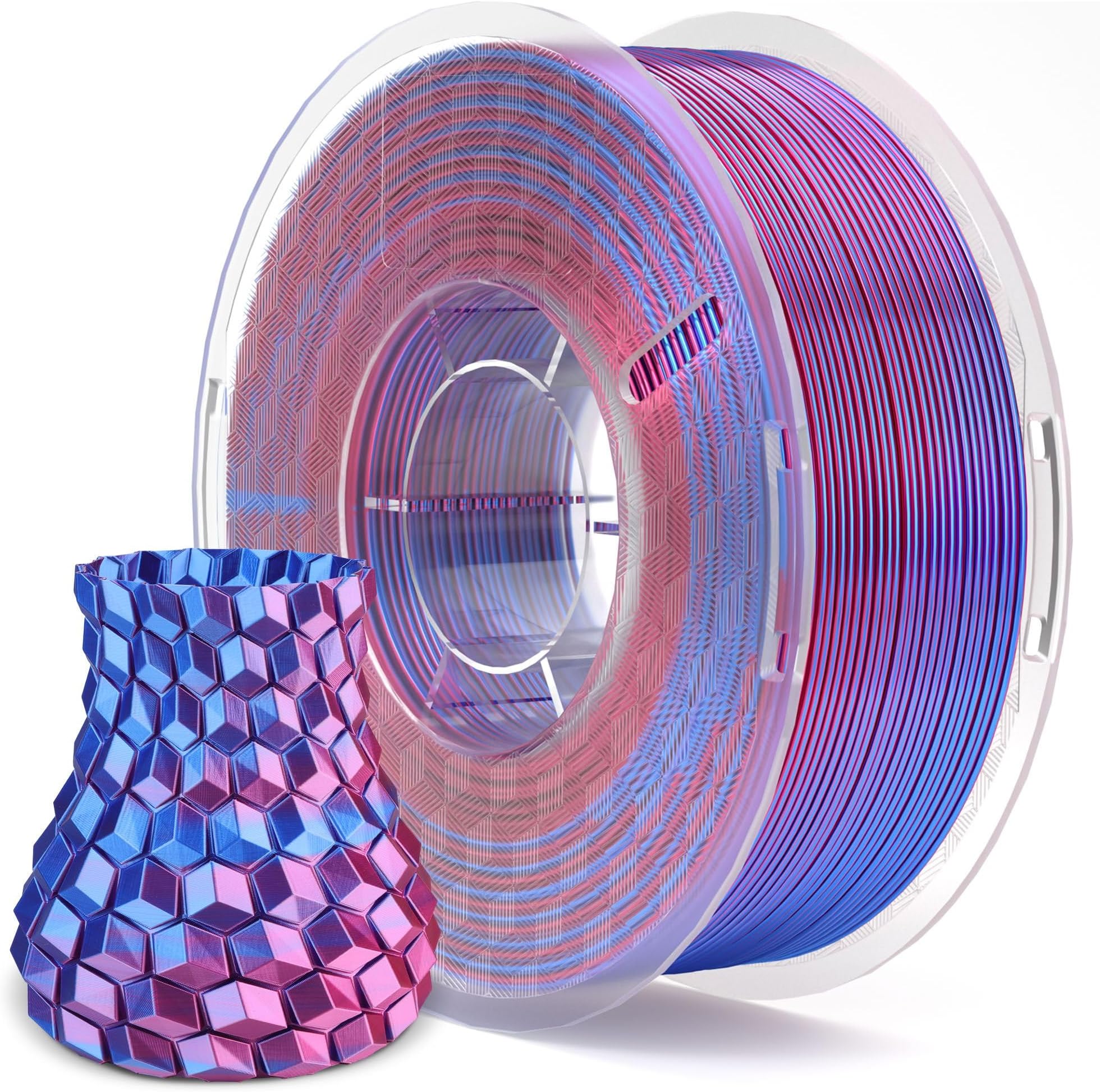 ELEGOOPLA Filament 1.75 mm Silk Blue/Violet 1 kg, 3D Printer Filament Dimensional Accuracy +/- 0.02 mm, 1 kg Plastic Spool (2.2 lbs) Filament 3D Printing Materials Fits Most FDM 3D Printers