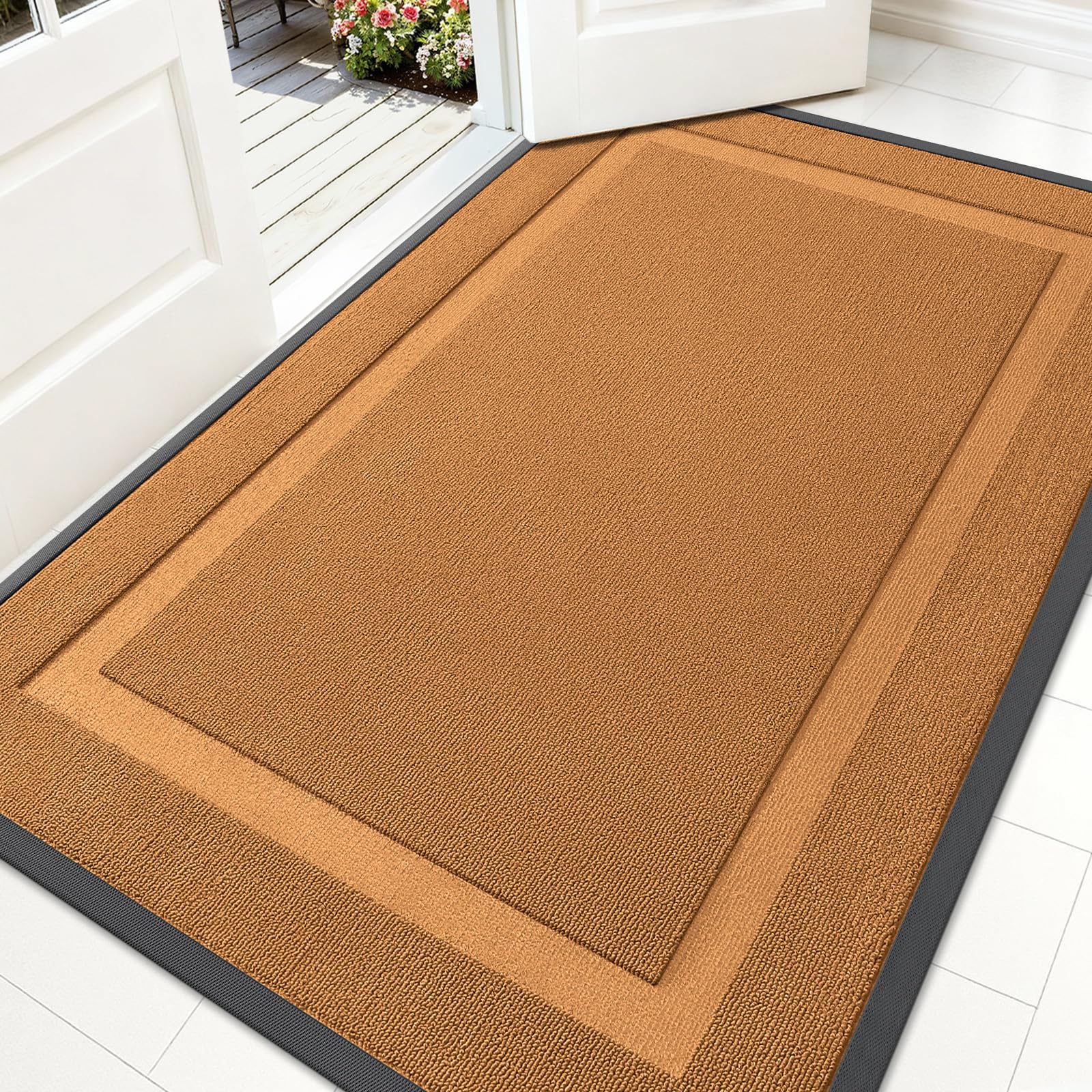 OLANLY Front Door Mat Outside 59x34, All-Season Heavy-Duty Rubber Doormat