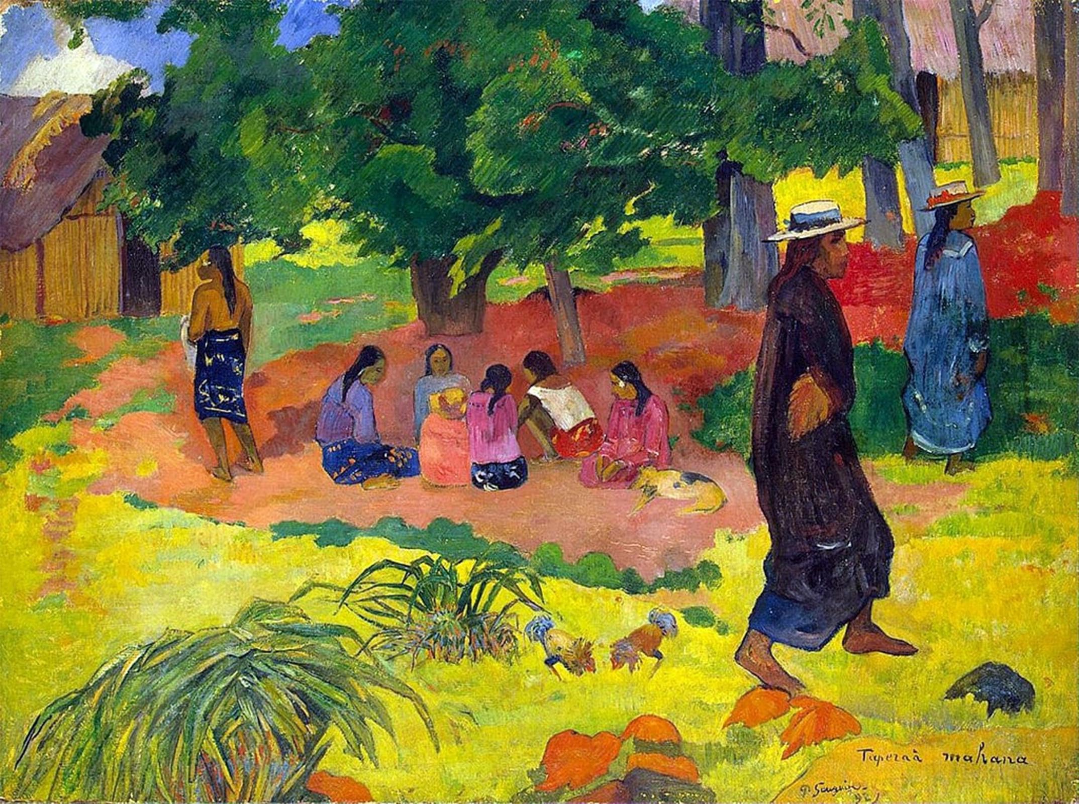 SERENDIPITP Vintage Picture Print on Canvas Wall Art Poster Taperaa Mahana Late Afternoon by Paul Gauguin Artwork Print Poster for Wall Decor 60x90cm