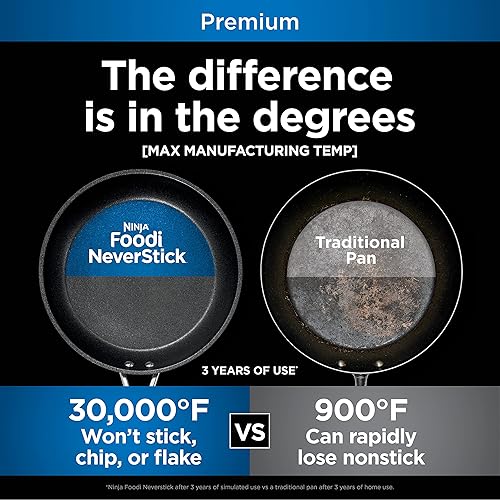 Miniatura 19 de Ninja C30235 Foodi NeverStick - Cacerola de 3.5 cuartos de galón con tapa de vidrio, anodizado duro, antiadherente, duradera y apta para horno hasta