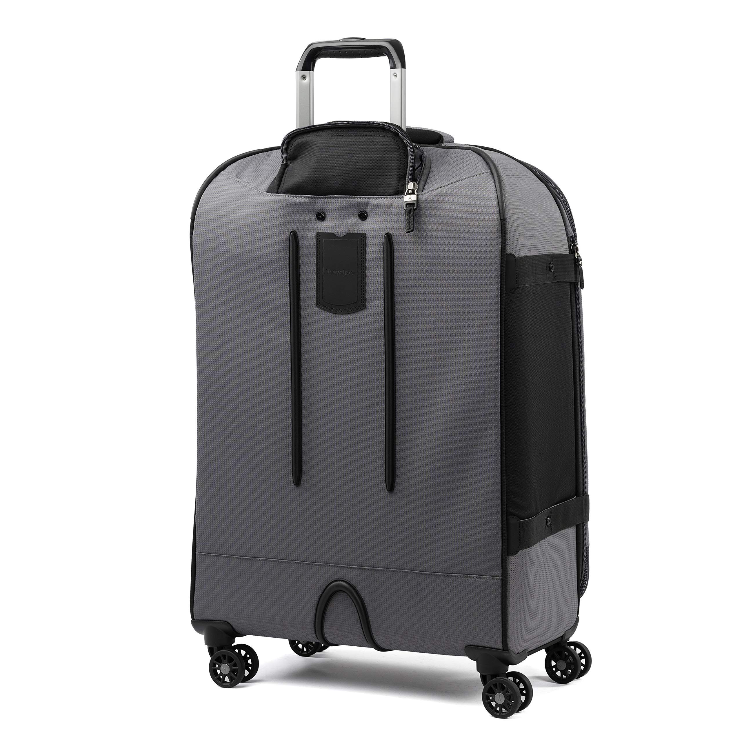 Travelpro Bold Valise à Bagages Extensible 66 cm, légère, Robuste, Gris/Noir, Checked-Medium 26-inch, Bold – Bagage Extensible Souple avec roulettes pivotantes