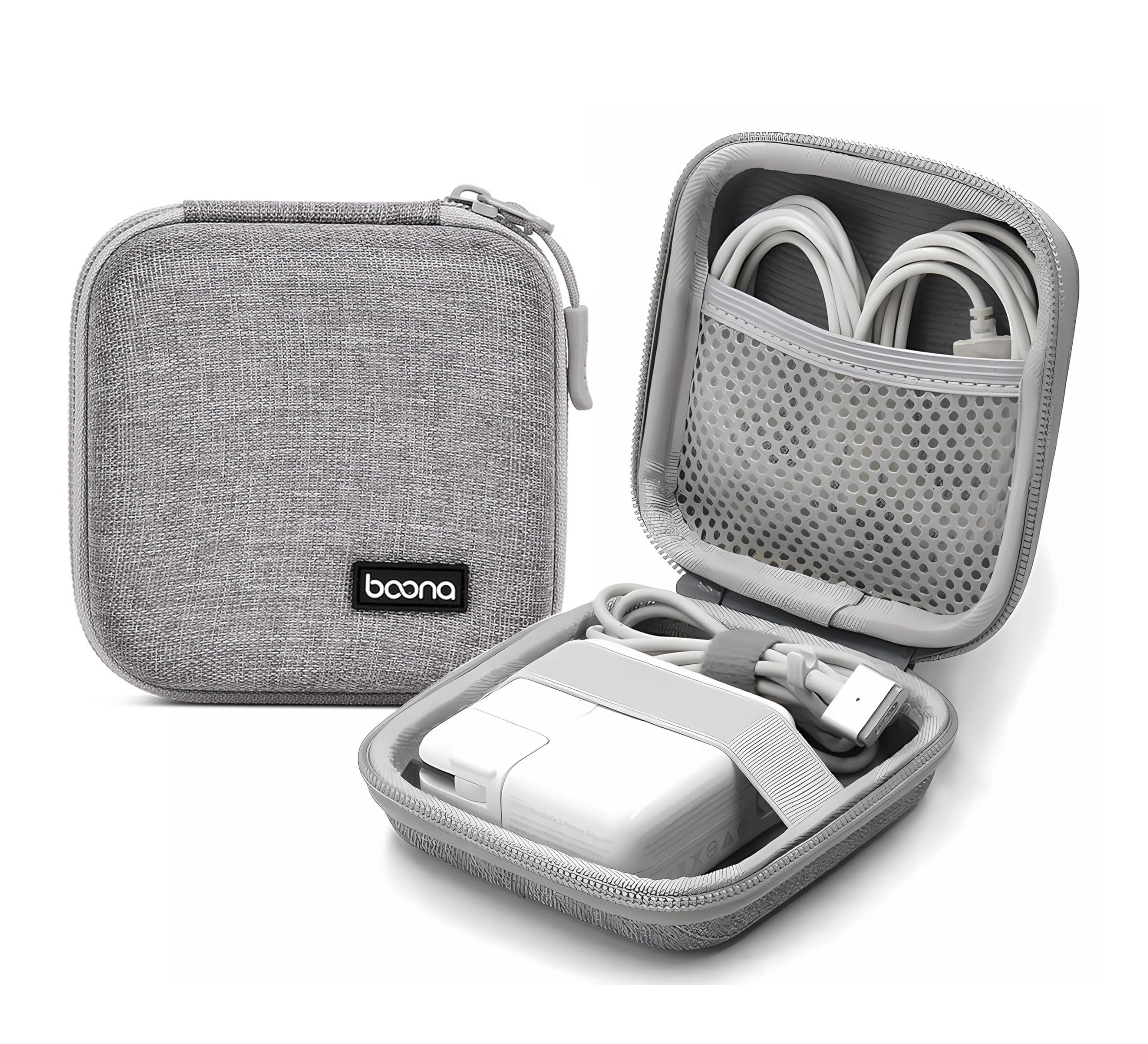 HOMEGYMFREE Small Travel Carrying Storage Case, 4.4"x4.4" Charger Organizer, Pouch compatible with MacBook Power Adapter, Laptop Accessories Cables,