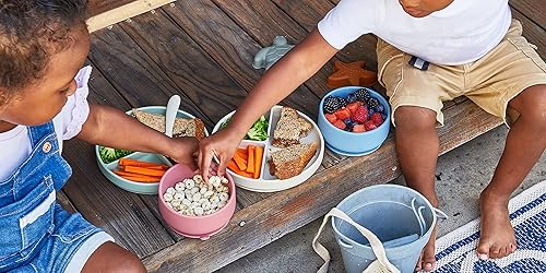 Miniatura 6 de dollop Placa de succión de silicona, sin BPA, apta para lavavajillas y microondas (azul pizarra)