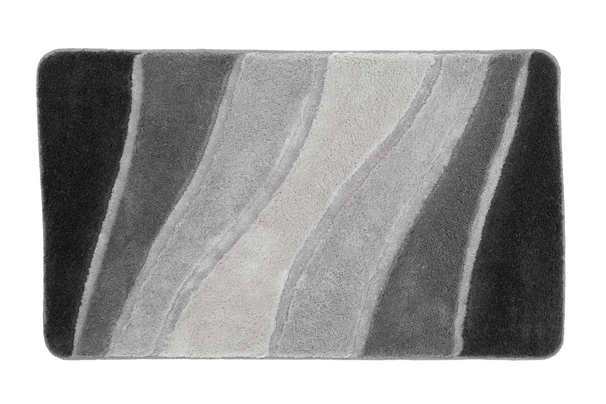 Kleine Wolke Badteppich Ocean Schiefer 60 x 100 cm | OEKO-TEX zertifiziert, für Fußbodenheizung, maschinenwaschbar, 100% Polyacryl