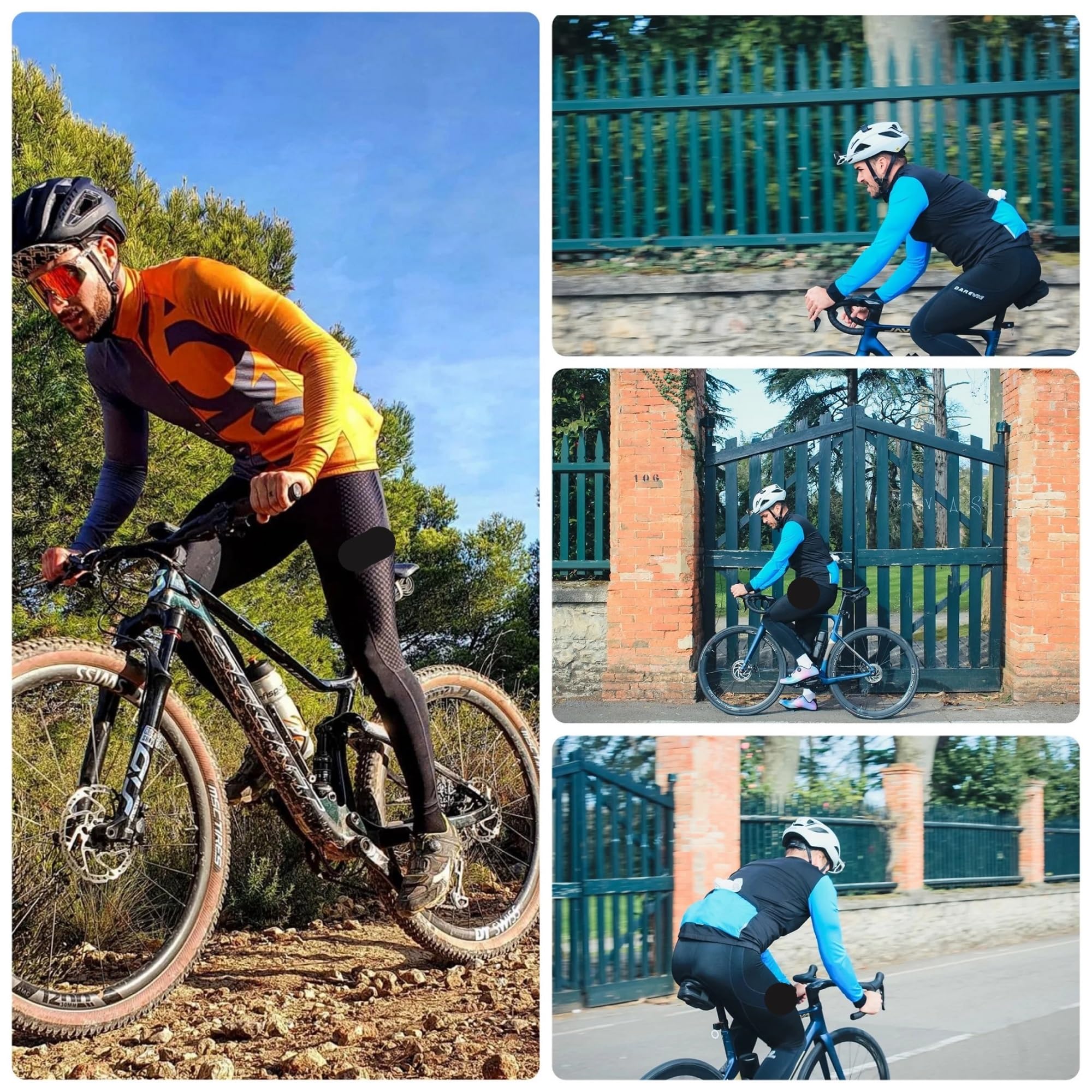 Salopette Ciclismo Pantaloni con Bretelle da Ciclismo Estivi Uomo Imbottitura in Gel Lunghi