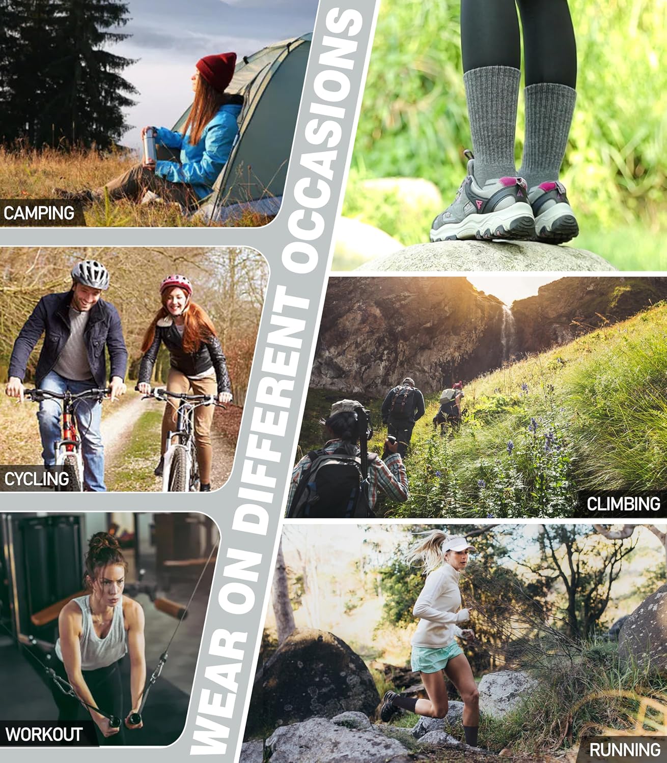 Merino Wool Hiking Socks for Women Men Thermal Winter Warm Boot Socks Athletic Work Cozy Cushion Socks 5 Pairs - Image 6