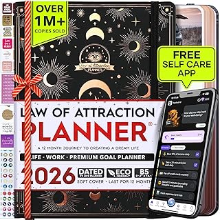 2026 Planner Weekly and Monthly | Law of Attraction Planner with Productivity App | A 12 Month Journey for Productivity, Gratitude & Goal Setting | Includes Foldable Vision Board, Gift Box & Stickers