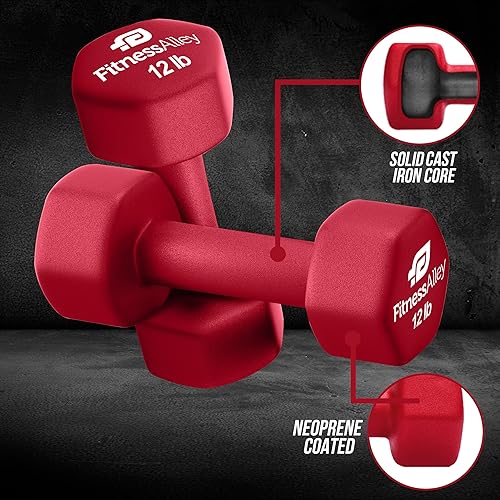 Miniatura 4 de Juego de mancuernas hexagonales revestidas de neopreno para un agarre antideslizante, juego de pesas de mano hexagonales de neopreno, juego de dos