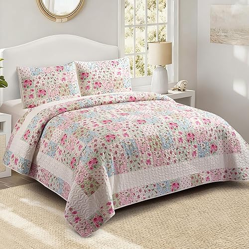 Miniatura 25 de Virah Bella Juego de ropa de cama King Lodge de 3 piezas, juego de edredón reversible rústico con fundas de almohada decorativas, panel familiar