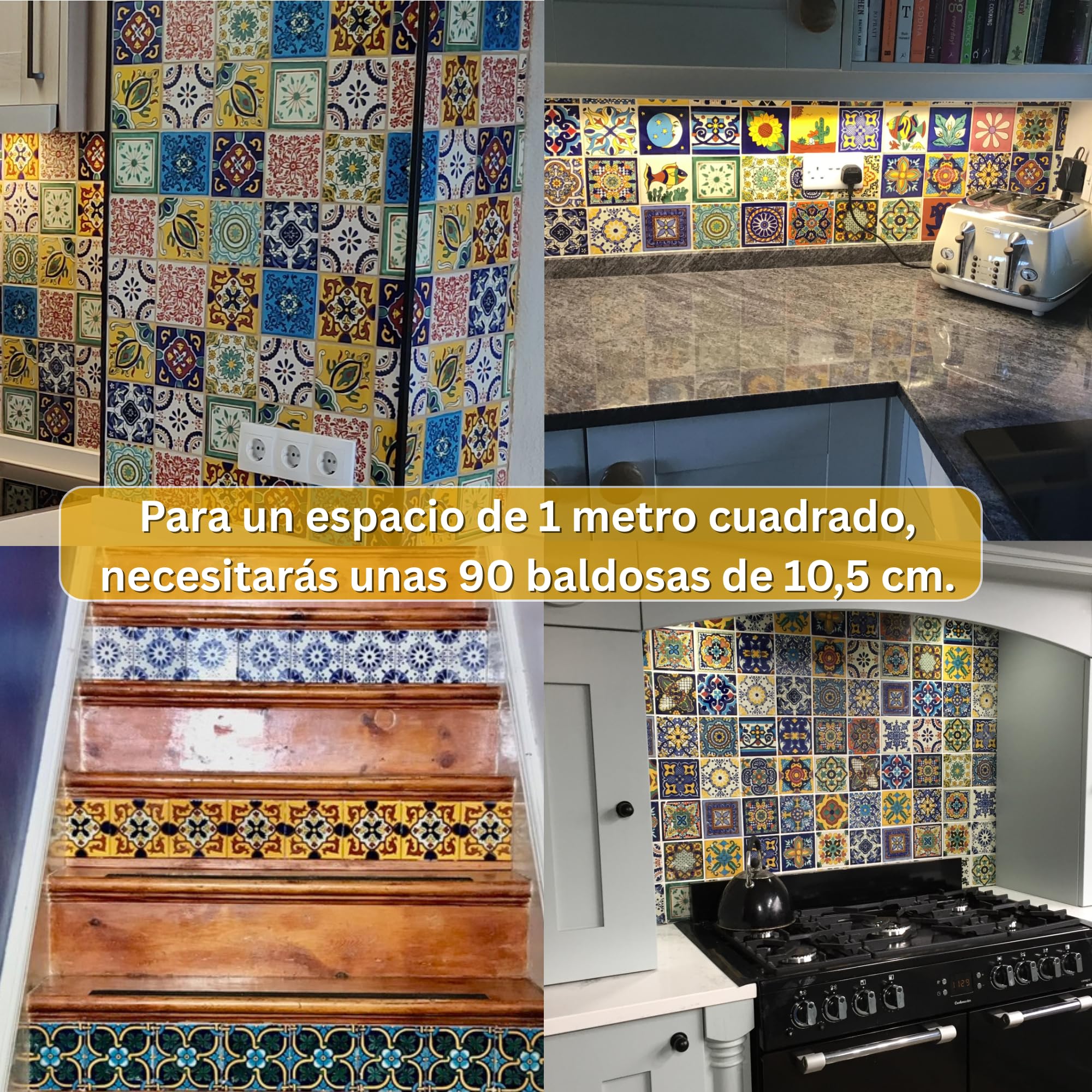 Tumia LAC Azulejos Mexicanos Artesanales de Talavera de 10.5cm