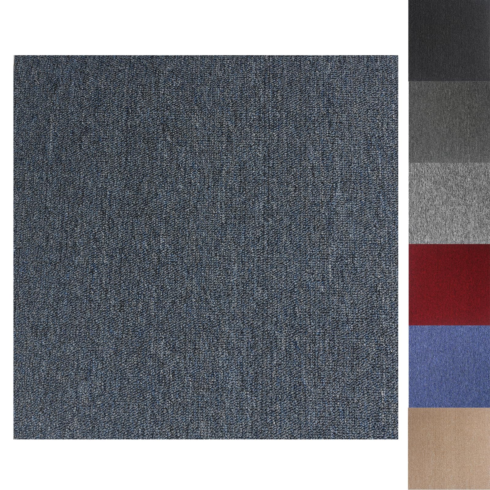20 Pcs Carpet Tiles 50x50 cm, 5 SQM Heavy Duty Non-Slip Carpet Floor Tiles, Peel and Stick DIY Commercial Carpet Squares for Office, Home, Living Room, Bedroom, Kitchen, Bathroom
